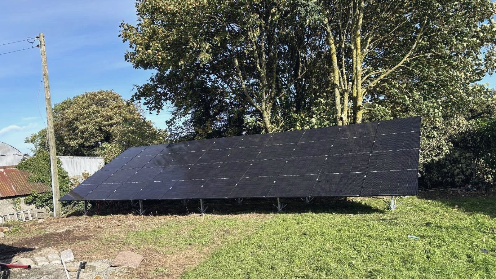 A ground-mounted array we fitted in Tullamore